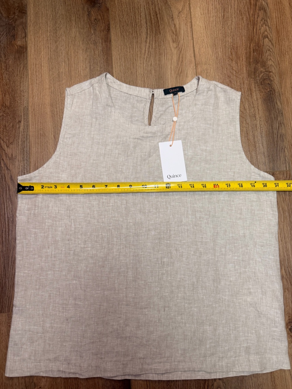 Quince 100% European Linen Tank Top Flax Beige Shell NWT M Coastal Chic Natural - Picture 15 of 16